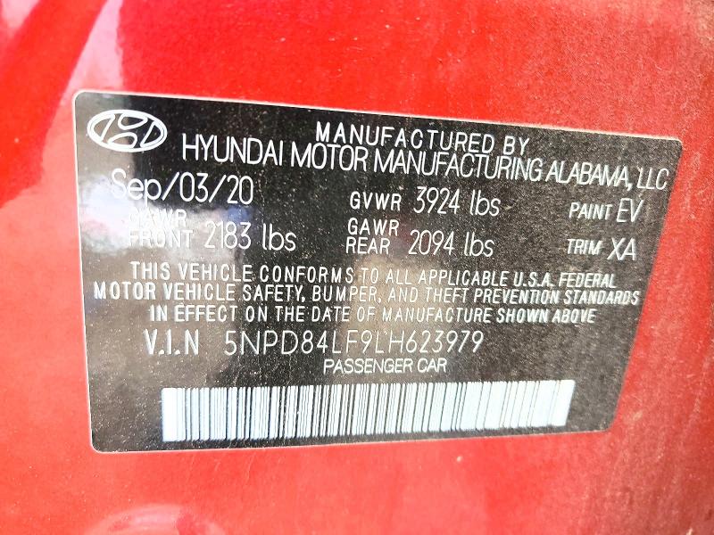 Продажа на аукционе авто 2020 Hyundai Elantra, vin: 5NPD84LF9LH623979, номер лота: 57614696