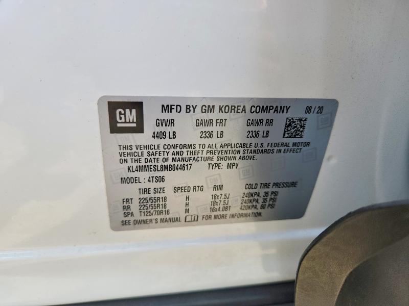 56676616 :رقم المزاد ، KL4MMESL8MB044617 vin ، 2021 Buick Encore Gx مزاد بيع