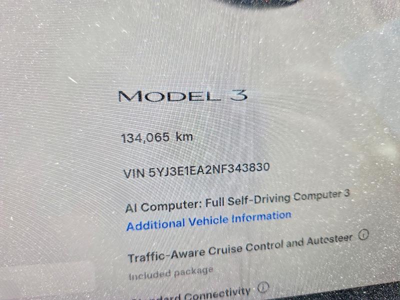 Продажа на аукционе авто 2022 Tesla Model 3, vin: 5YJ3E1EA2NF343830, номер лота: 53895646