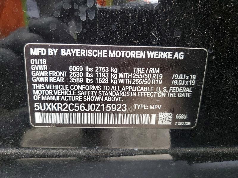 Aukcja sprzedaży 2018 Bmw X5, vin: 5UXKR2C56J0Z15923, numer aukcji: 55027116