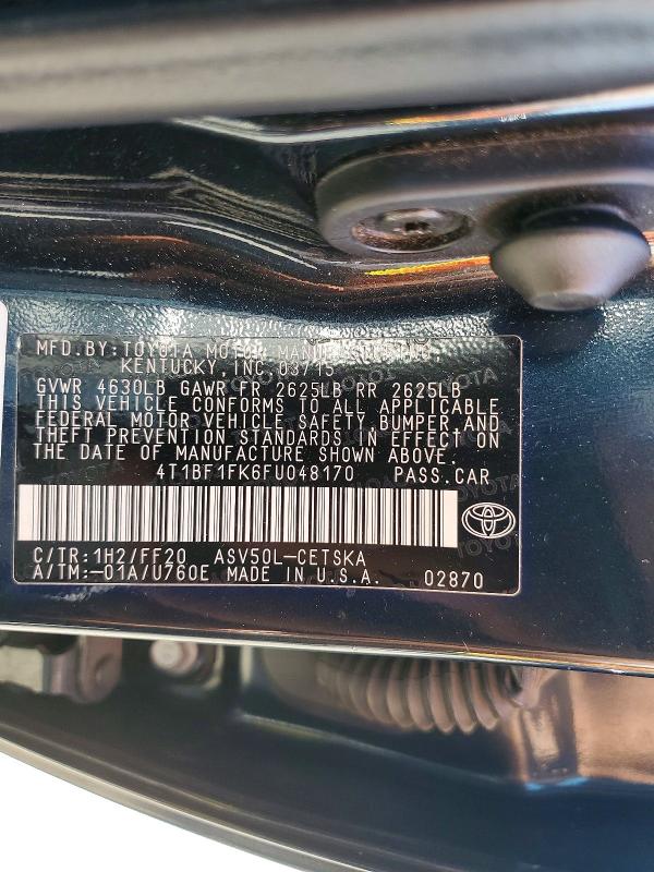 Продажа на аукционе авто 2015 Toyota Camry, vin: 4T1BF1FK6FU048170, номер лота: 56706356