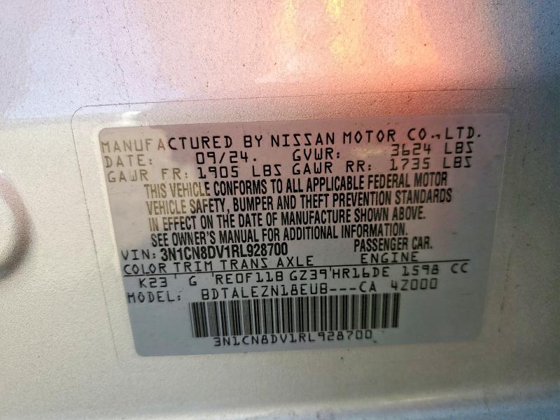 Продажа на аукционе авто 2024 Nissan Versa, vin: 3N1CN8DV1RL928700, номер лота: 56629616