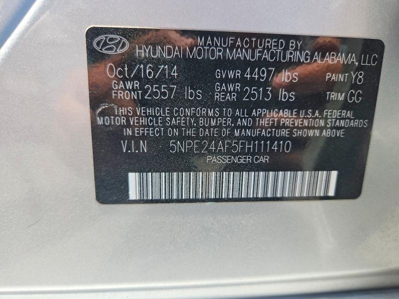 Aukcja sprzedaży 2015 Hyundai Sonata, vin: 5NPE24AF5FH111410, numer aukcji: 58105186