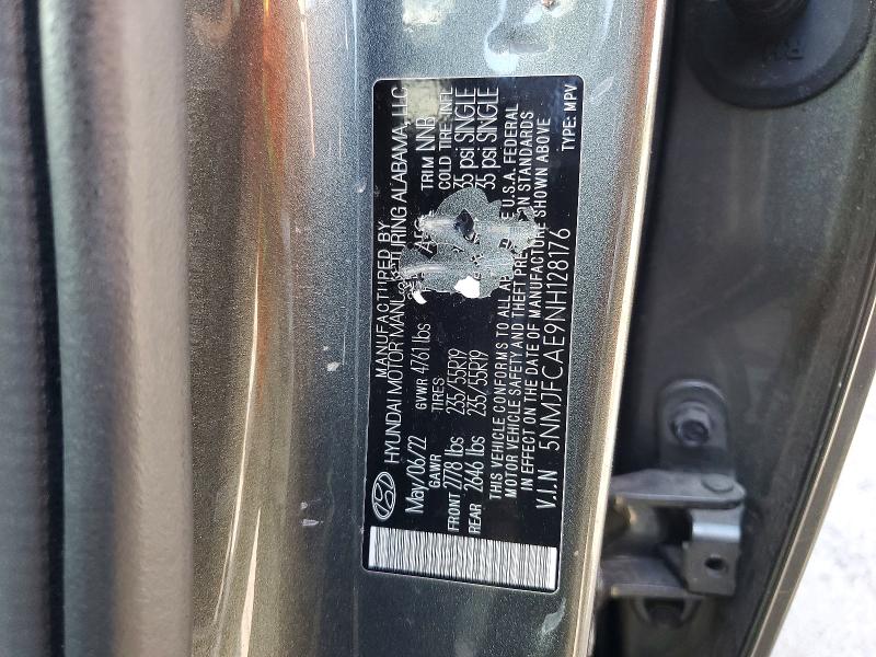2022 Hyundai Tucson მანქანა იყიდება აუქციონზე, vin: 5NMJFCAE9NH128176, აუქციონის ნომერი: 57726366