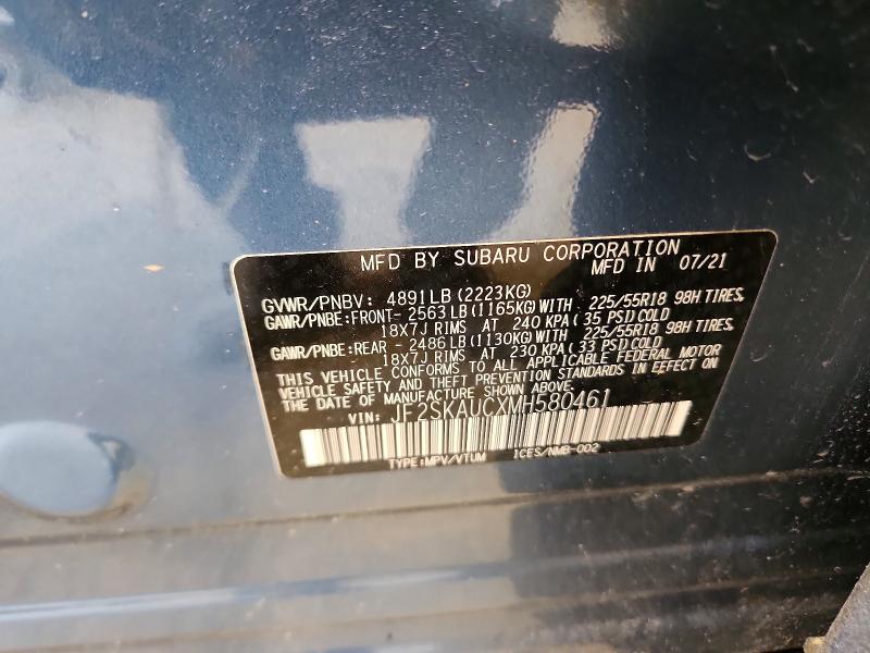 57664676 :رقم المزاد ، JF2SKAUCXMH580461 vin ، 2021 Subaru Forester مزاد بيع