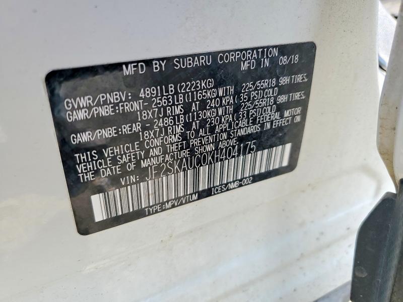 Продажа на аукционе авто 2019 Subaru Forester, vin: JF2SKAUC0KH404175, номер лота: 55142936