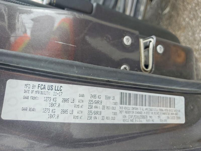 57725676 :رقم المزاد ، 1C4PJMCX9JD588678 vin ، 2018 Jeep Cherokee مزاد بيع