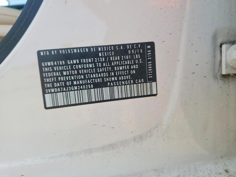 Продаж на аукціоні авто 2016 Volkswagen Jetta, vin: 3VWD67AJ3GM240258, номер лоту: 58128476