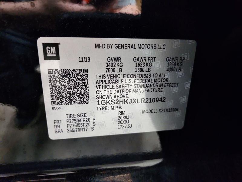 2020 Gmc Yukon Xl მანქანა იყიდება აუქციონზე, vin: 1GKS2HKJXLR210942, აუქციონის ნომერი: 56738816