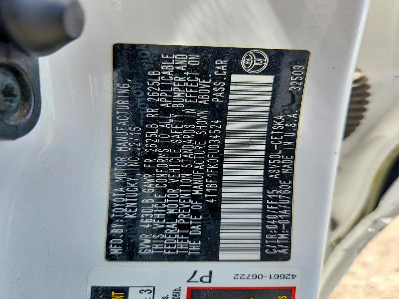 Продажа на аукционе авто 2015 Toyota Camry, vin: 4T1BF1FK0FU034524, номер лота: 58208646