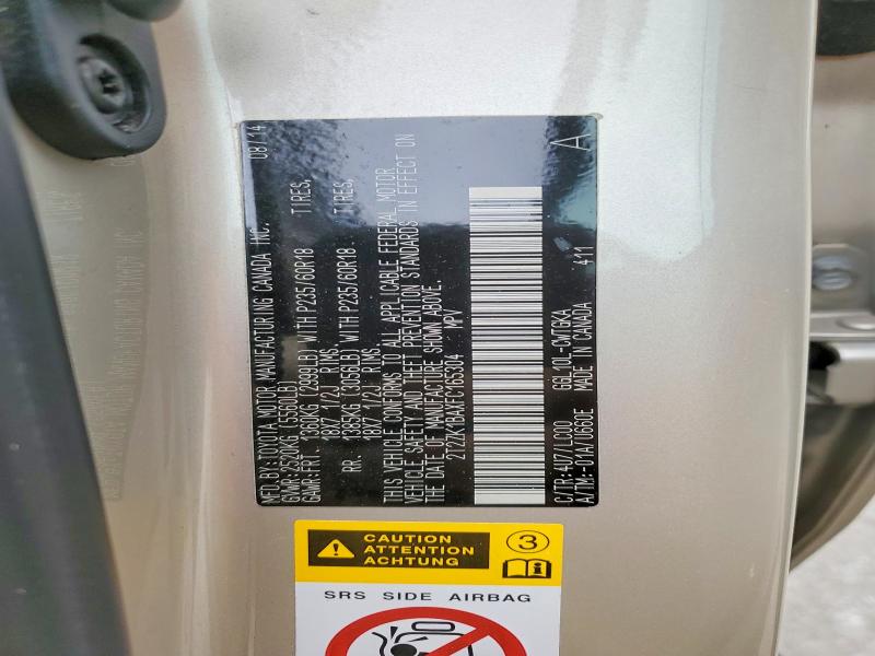 56238566 :رقم المزاد ، 2T2ZK1BAXFC165304 vin ، 2015 Lexus Rx مزاد بيع