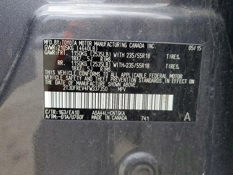Продаж на аукціоні авто 2015 Toyota Rav4, vin: 2T3DFREV4FW337350, номер лоту: 56993756