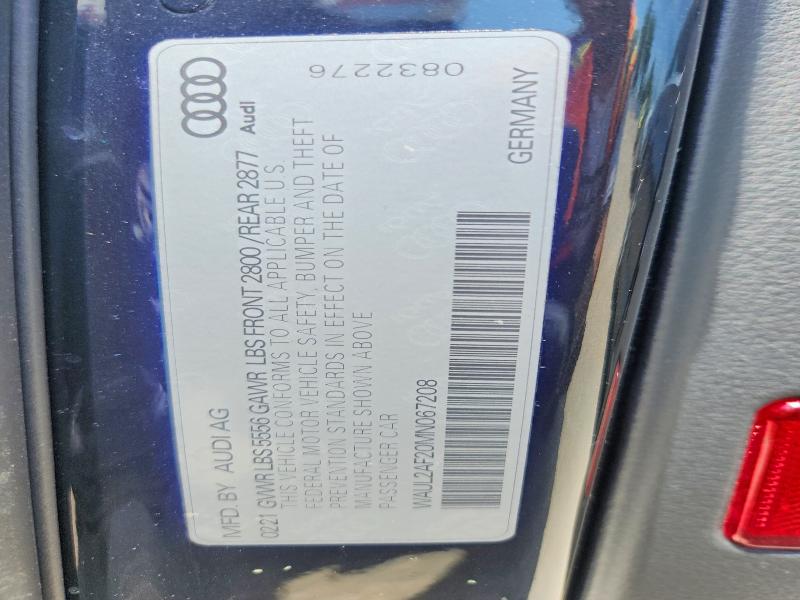 Продажа на аукционе авто 2021 Audi A6, vin: WAUL2AF20MN067208, номер лота: 55608336