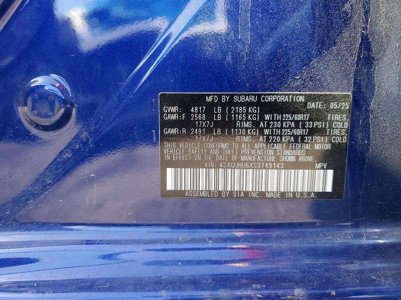 2025 Subaru Crosstrek მანქანა იყიდება აუქციონზე, vin: 4S4GUHU6XS3749143, აუქციონის ნომერი: 55874976