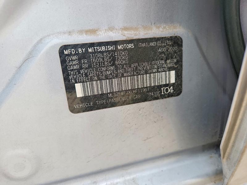 Продажа на аукционе авто 2020 Mitsubishi Mirage, vin: ML32F4FJXLHF11967, номер лота: 57259596