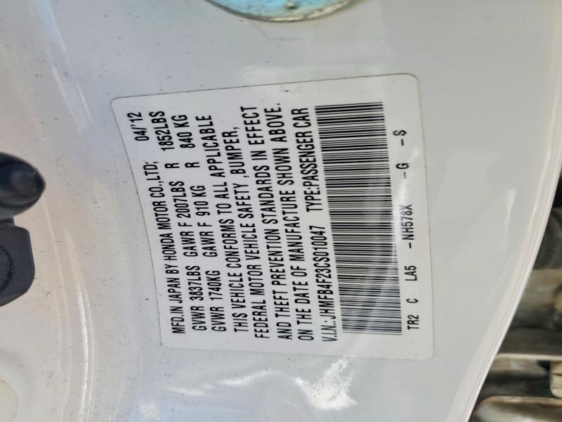 Продажа на аукционе авто 2012 Honda Civic, vin: JHMFB4F23CS010047, номер лота: 54720616