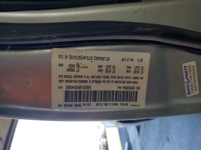 56164356 :رقم المزاد ، 2B3KA43GX6H152959 vin ، 2010 Dodge Charger مزاد بيع
