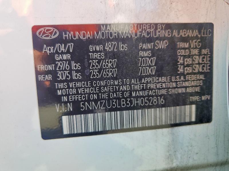 Продаж на аукціоні авто 2018 Hyundai Santa Fe Sport, vin: 5NMZU3LB3JH052816, номер лоту: 57242656
