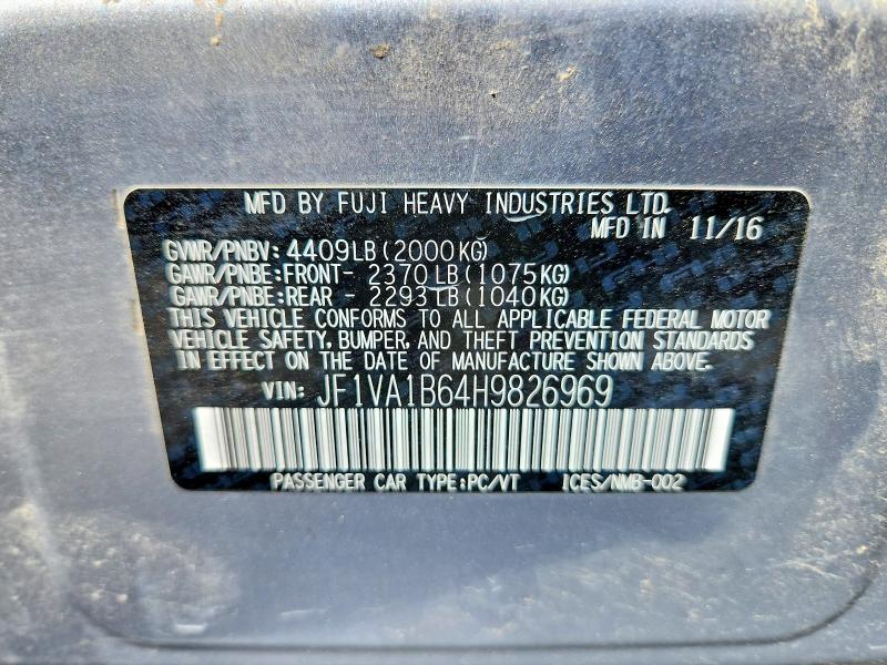 Продажа на аукционе авто 2017 Subaru Wrx, vin: JF1VA1B64H9826969, номер лота: 54558326