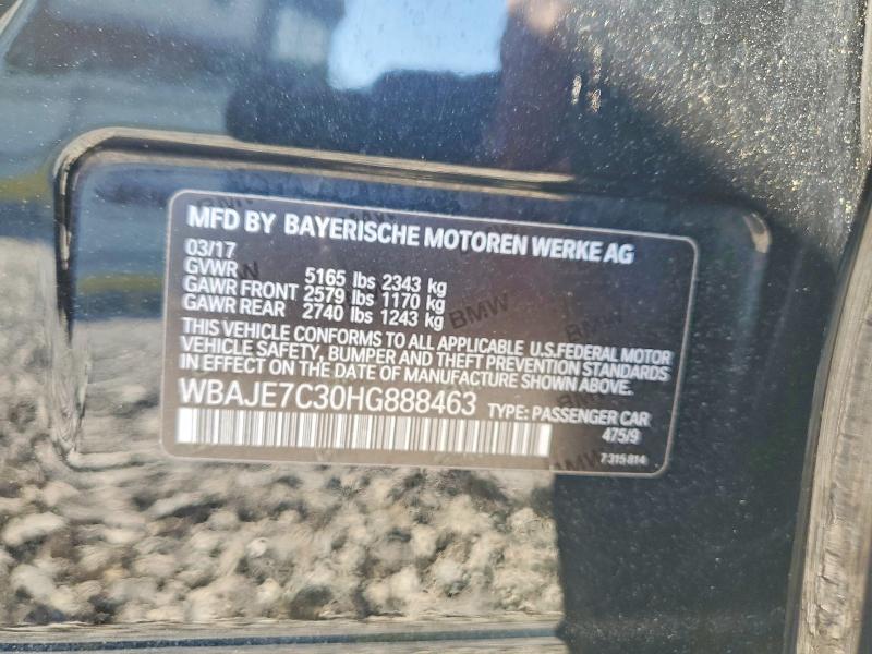 57117806 :رقم المزاد ، WBAJE7C30HG888463 vin ، 2017 Bmw 540 مزاد بيع