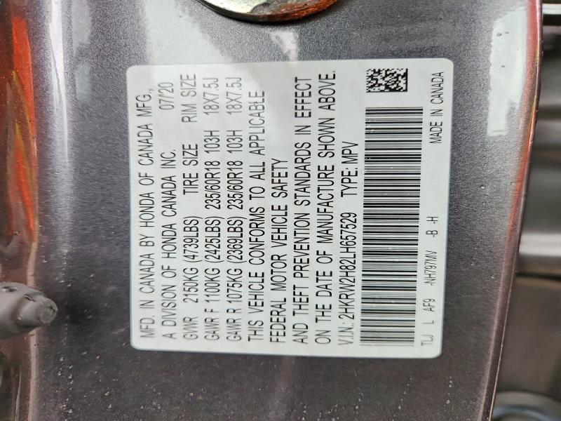 Продажа на аукционе авто 2020 Honda Cr-v, vin: 2HKRW2H82LH657529, номер лота: 57051396