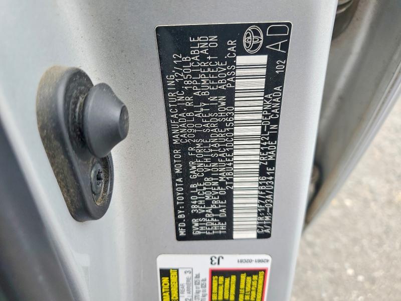 Aukcja sprzedaży 2013 Toyota Corolla, vin: 2T1BU4EE1DC015630, numer aukcji: 58930686