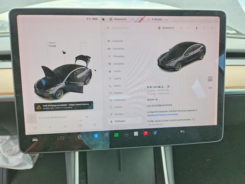 Продажа на аукционе авто 2018 Tesla Model 3, vin: 5YJ3E1EB3JF181354, номер лота: 58991186