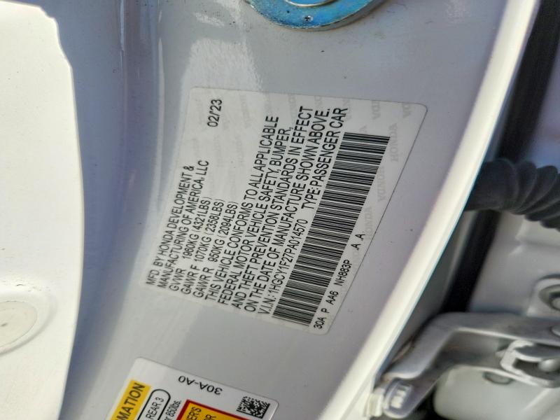 Продажа на аукционе авто 2023 Honda Accord, vin: 1HGCY1F27PA014570, номер лота: 55191386