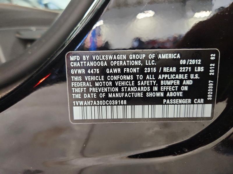 Aukcja sprzedaży 2013 Volkswagen Passat, vin: 1VWAH7A30DC039168, numer aukcji: 55418626