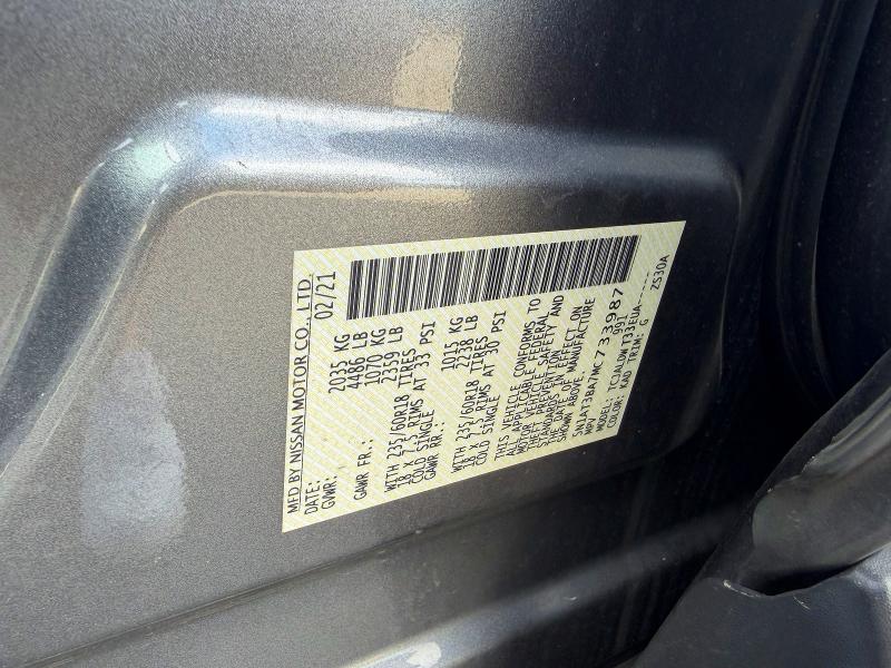 59021496 :رقم المزاد ، 5N1AT3BA7MC733987 vin ، 2021 Nissan Rogue مزاد بيع