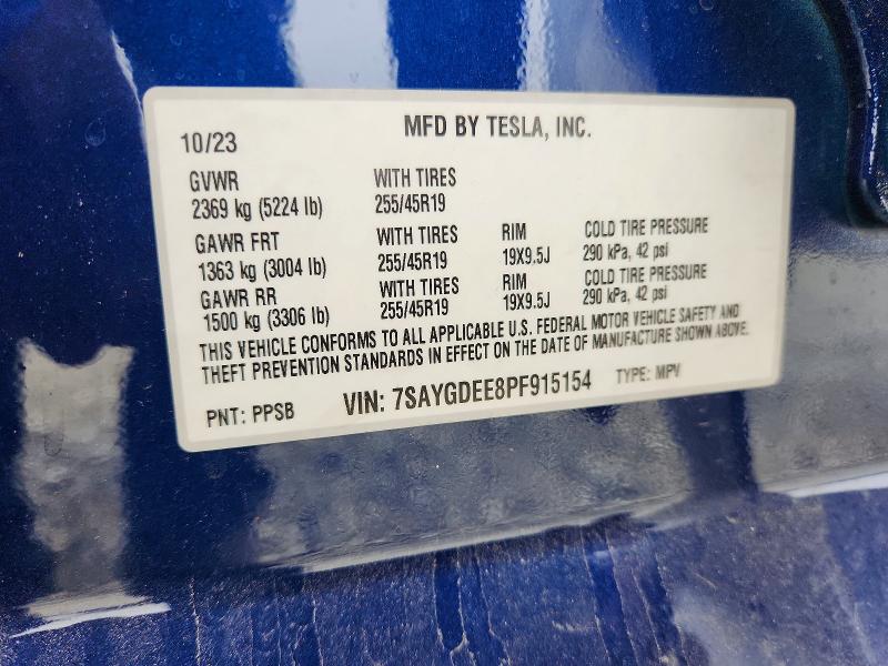 56131326 :رقم المزاد ، 7SAYGDEE8PF915154 vin ، 2023 Tesla Model Y مزاد بيع