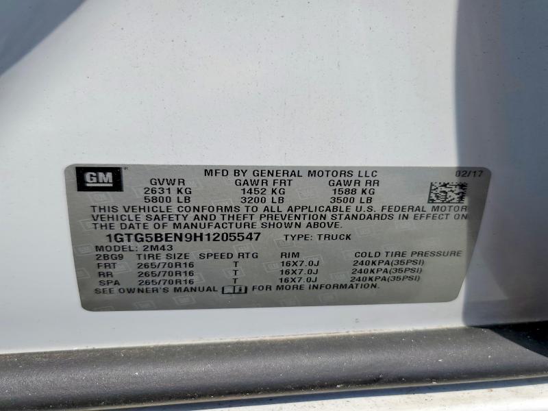 Продаж на аукціоні авто 2017 Gmc Canyon, vin: 1GTG5BEN9H1205547, номер лоту: 58280766