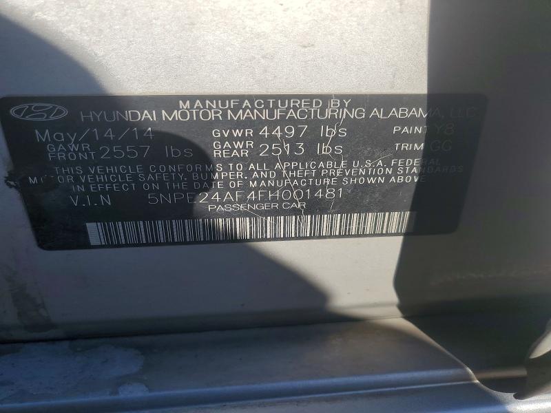 Aukcja sprzedaży 2015 Hyundai Sonata, vin: 5NPE24AF4FH001481, numer aukcji: 58302886