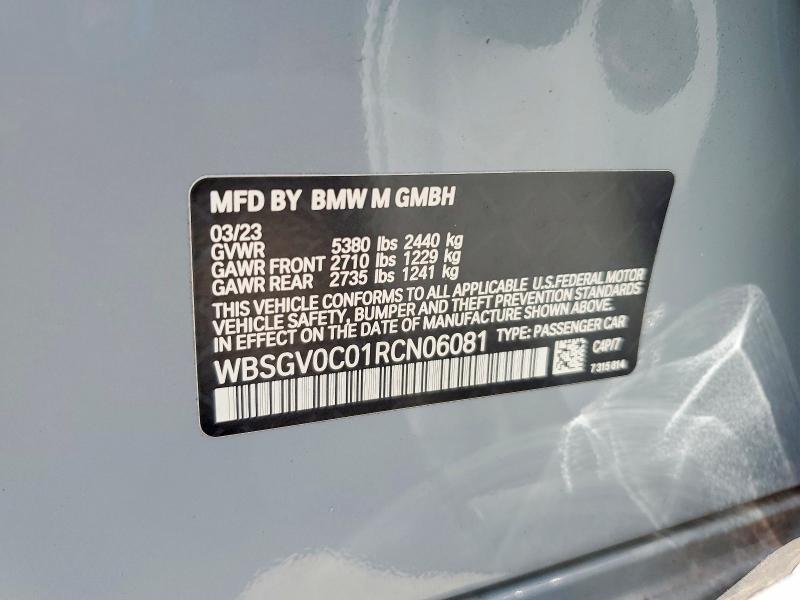 57460286 :رقم المزاد ، WBSGV0C01RCN06081 vin ، 2024 Bmw M8 مزاد بيع