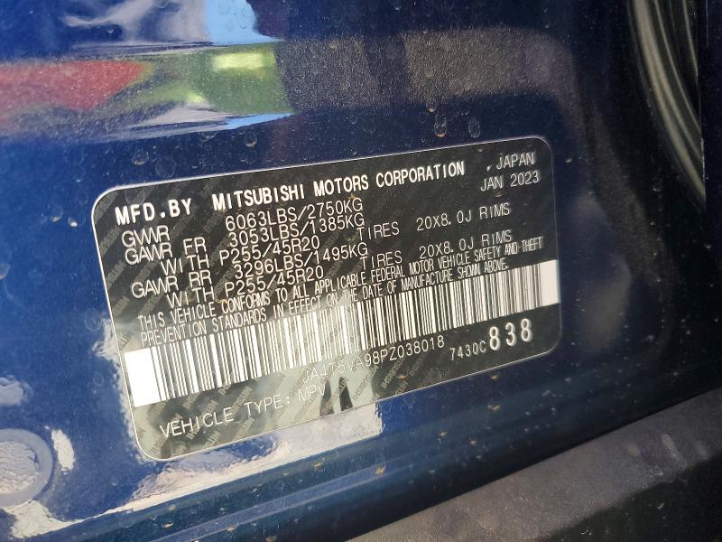 2023 Mitsubishi Outlander მანქანა იყიდება აუქციონზე, vin: JA4T5VA98PZ038018, აუქციონის ნომერი: 56995996