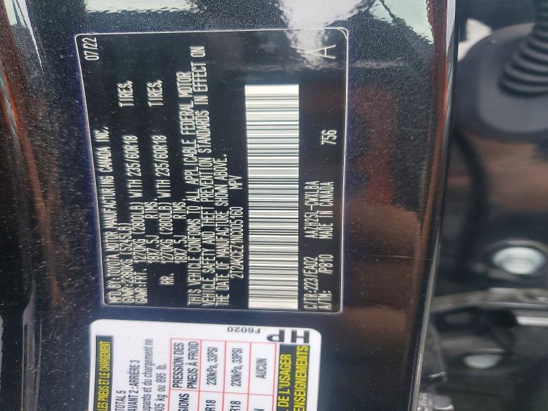 56777636 :رقم المزاد ، 2T2AKCEZ1NC005160 vin ، 2022 Lexus Nx مزاد بيع