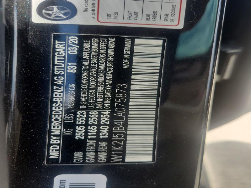 Продаж на аукціоні авто 2020 Mercedes-benz Cls, vin: W1K2J5JB4LA075873, номер лоту: 57362566