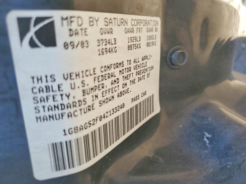 2004 Saturn Ion მანქანა იყიდება აუქციონზე, vin: 1G8AG52F04Z133240, აუქციონის ნომერი: 51553836