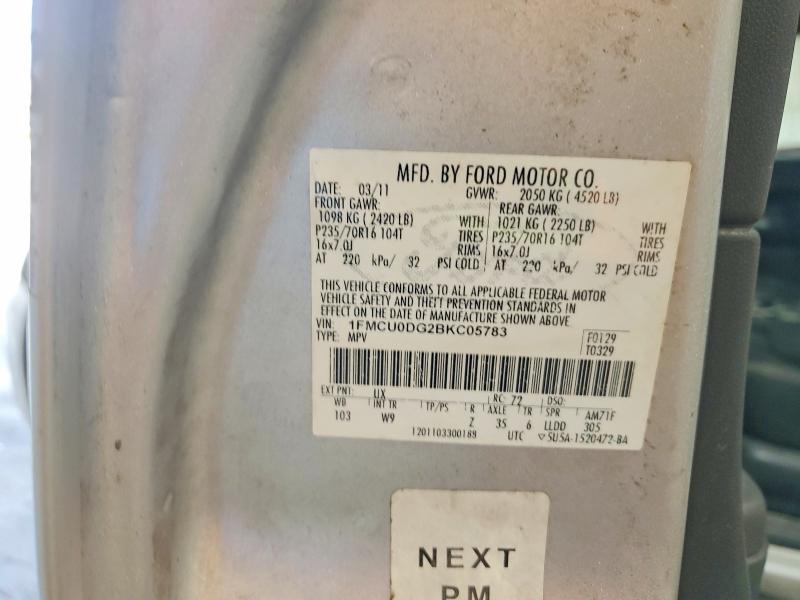 2011 Ford Escape მანქანა იყიდება აუქციონზე, vin: 1FMCU0DG2BKC05783, აუქციონის ნომერი: 57426266