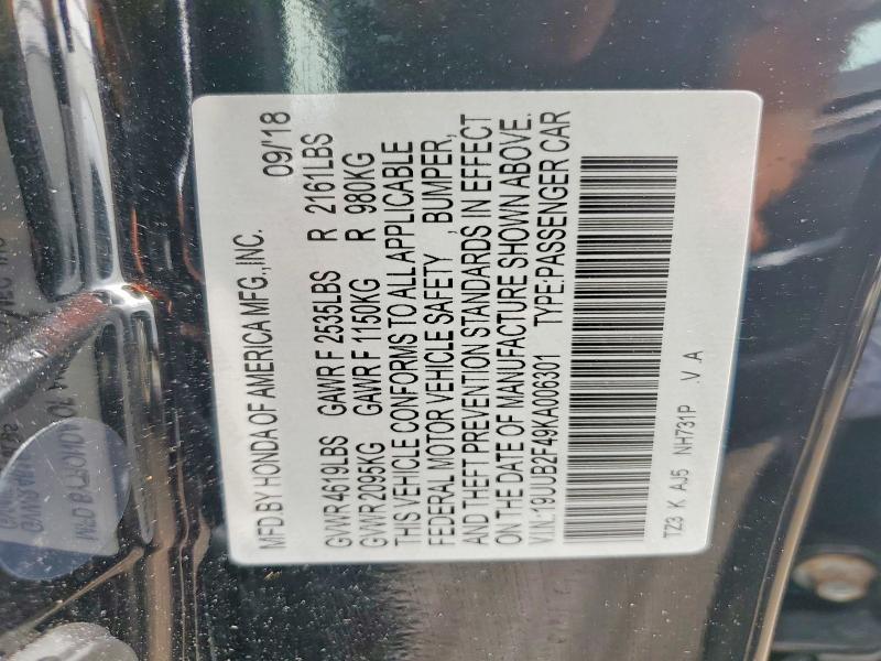 Продаж на аукціоні авто 2019 Acura Tlx, vin: 19UUB2F49KA006301, номер лоту: 56503256