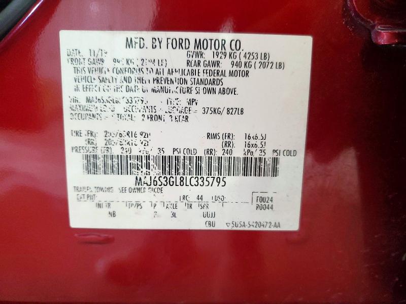Aukcja sprzedaży 2020 Ford Ecosport, vin: MAJ6S3GL8LC335795, numer aukcji: 85620655