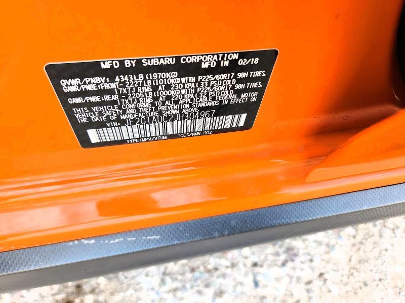 2018 Subaru Crosstrek მანქანა იყიდება აუქციონზე, vin: JF2GTADC2JH304967, აუქციონის ნომერი: 58591096