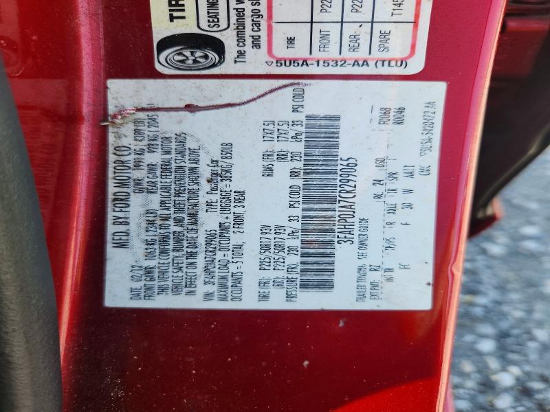 Продажа на аукционе авто 2012 Ford Fusion, vin: 3FAHP0JA7CR299065, номер лота: 59142716