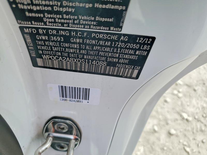 Продаж на аукціоні авто 2013 Porsche Boxster, vin: WP0CA2A8XDS114088, номер лоту: 57187746