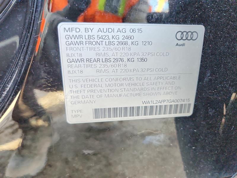 57201556 :رقم المزاد ، WA1L2AFP7GA007415 vin ، 2016 Audi Q5 مزاد بيع