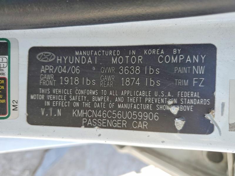 2006 Hyundai Accent მანქანა იყიდება აუქციონზე, vin: KMHCN46C56U059906, აუქციონის ნომერი: 58062276