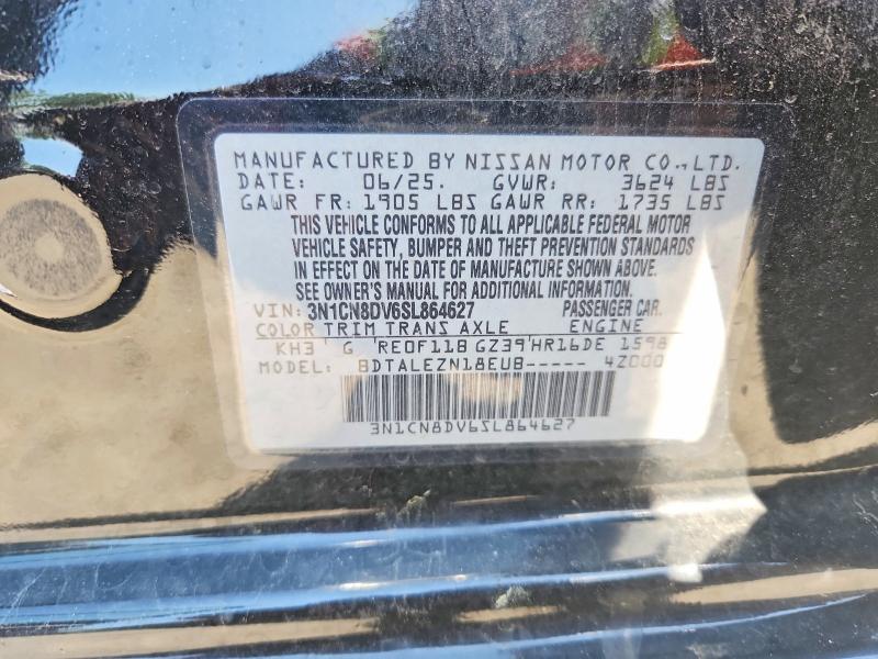 Auction sale of the 2025 Nissan Versa, vin: 3N1CN8DV6SL864627, lot number: 55711566