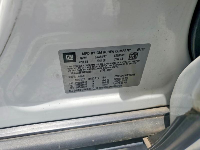 56665596 :رقم المزاد ، KL4CJASB3KB963801 vin ، 2019 Buick Encore مزاد بيع
