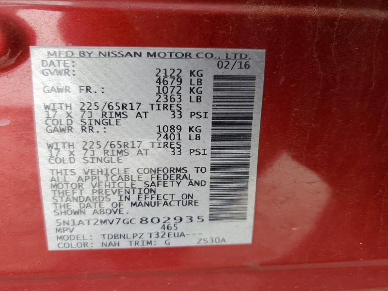 Aukcja sprzedaży 2016 Nissan Rogue, vin: 5N1AT2MV7GC802935, numer aukcji: 57716746