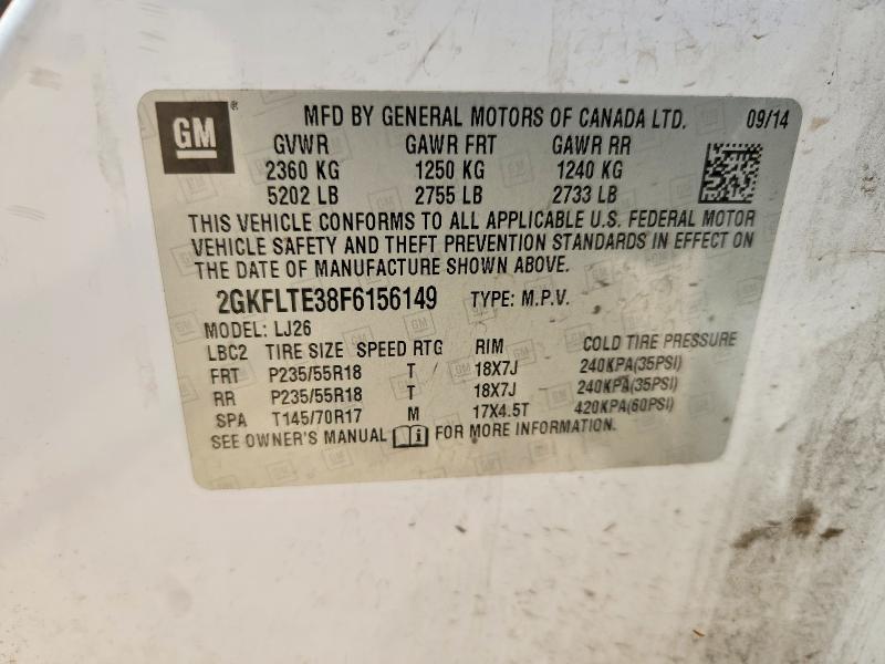 Продажа на аукционе авто 2015 Gmc Terrain, vin: 2GKFLTE38F6156149, номер лота: 85449555